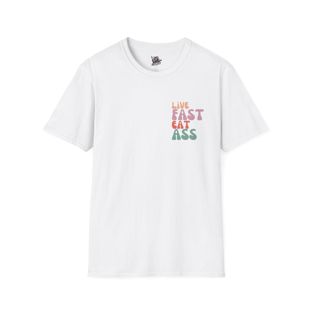 Live Fast Eat Ass T-Shirt | Funny Rude Graphic Tee | Edgy Streetwear | Bold Statement Shirt | Trendy Tee | Sarcastic Humor Apparel