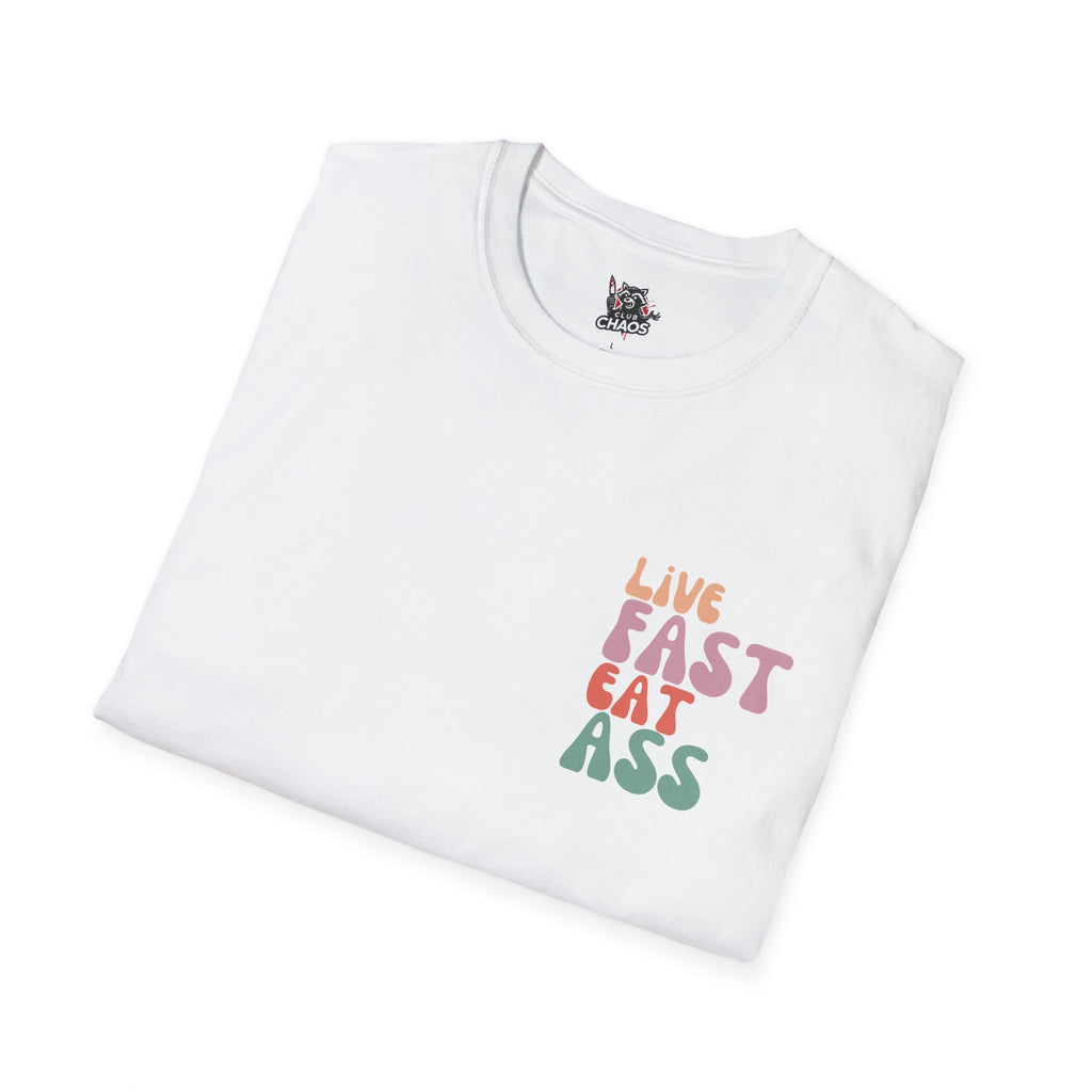 Live Fast Eat Ass T-Shirt | Funny Rude Graphic Tee | Edgy Streetwear | Bold Statement Shirt | Trendy Tee | Sarcastic Humor Apparel